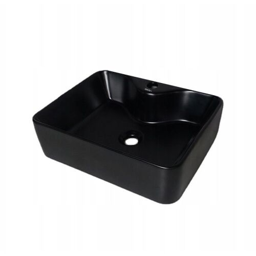 FEKETE KERÁMIA MOSDÓ 48X38CM, fekete kerámia mosdó