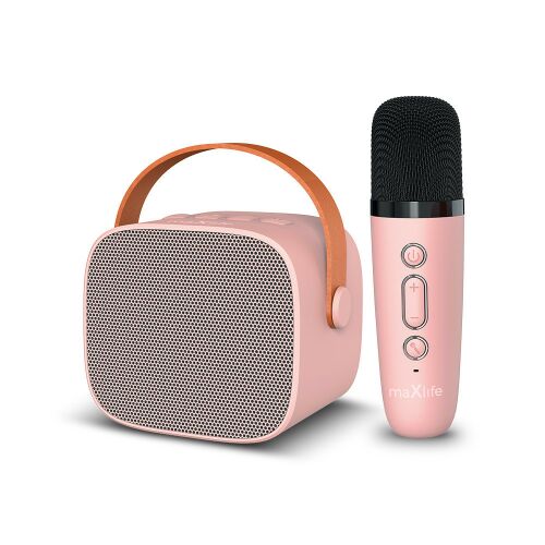 Maxlife MXKS-100 rózsaszín karaoke hangszóró és mikrofon - Maxlife