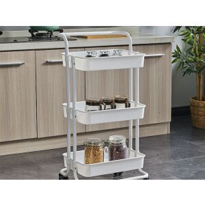 Háromszintes guroló polc, fehér - 86x41,5x37cm 142288828 - Fürdőszoba bútor