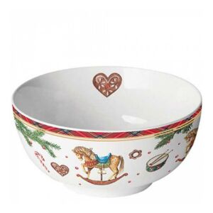 AMB.34820040 Classic rocking horse white porcelántál 6,5x14cm 142289304 - Tál