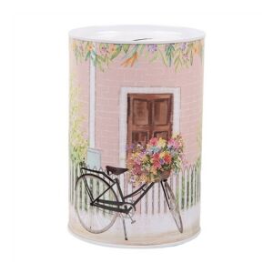 CLEEF.6BL0155 Persely fémdoboz 10x15cm, bicikli a ház előtt 142289330 - Persely