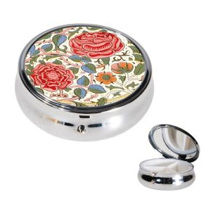 FRI.19962 Gyógyszeres fémdoboz 3 fakkos 6x2,1cm, William Morris: Roses 142289333 - Otthoni betegápolás