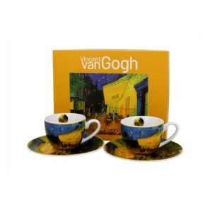 D.G.59366 Porceláncsésze+alj, 110ml, 2 személyes, dobozban, Van Gogh: Kávéház éjjel 142289357 - Tálalás