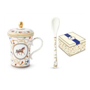P.M.PM0139CHEV Porcelánbögre 300ml tetővel,kanállal dobozban, Cheval 142289376 - Bögre