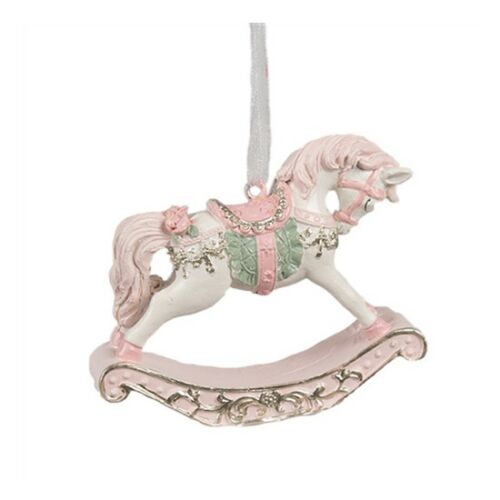 CLEEF.6PR4224 Fehér-rózsaszín hintaló függődísz8x2x7cm, műanyag 142289378