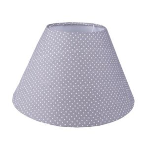 CLEEF.6LAK0529L Lámpaernyő textilbevonatú szürke-fehér pöttyös, műanyag belsővel, 26x17cm 142289399 - Lámpabúra