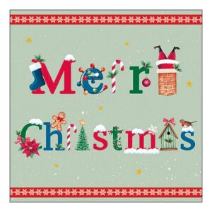 AMB.33320208 Merry message sage papírszalvéta 33x33cm, 20db-os 142289409 - Háztartási papírtermék