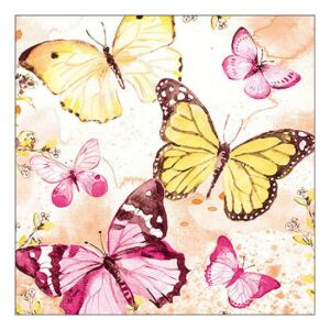 AMB.13319851 Fluttering butterflies pink papírszalvéta 33x33cm, 20db-os 142289521 - Szalvéta