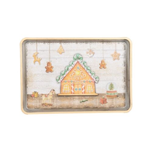 CLEEF.65751 Műanyag tálca 32x22x2cm, mézeskalácsos 142289548