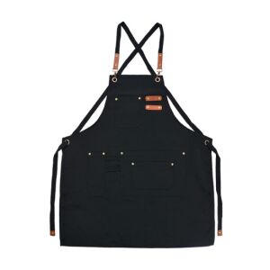 CLEEF.KT041.040DBL Farmerkötény fekete, 75x66cm 142289563 - Konyhai eszköz