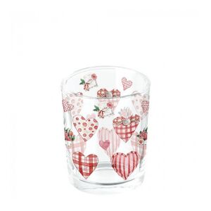 AMB.17319745 Lovely Hearts üveg mécsestartó 5,5x6cm 142289576 - Mécsestartó