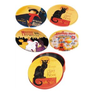 FRI.17936 Poháralátét fém-parafa 4db-os szett fémdobozban Chat Noir 142289586 - Poháralátét