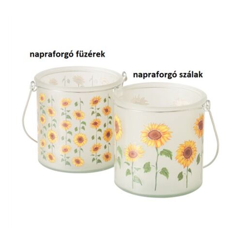 B.G.2053821 Üveg mécsestartó napraforgós, 12x14,5cm, Sinje 142289624