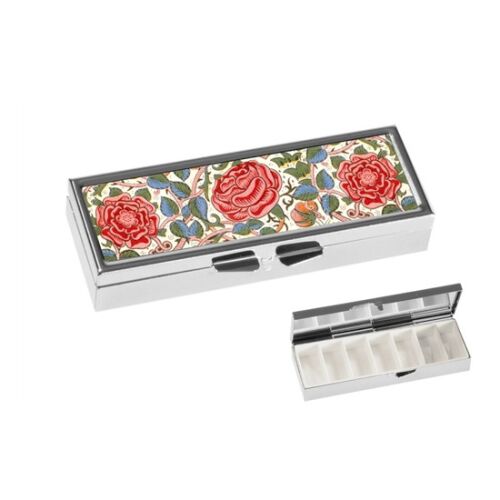 FRI.19977 Gyógyszeres fémdoboz 7 fakkos 10x1,8x3cm, William Morris: Roses 142289625