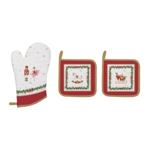 R2S.2630MNOE Edényalátét 2 db, 20x20cm+edényfogó kesztyű 20x30cm, 100% pamut, Magie de Noel 142289642 - Konyhai eszköz