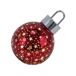 Geh.22405393 Csillagos piros üveggömb LED-es átvilágítós, 12x12x13,5cm 142289649 - Karácsony