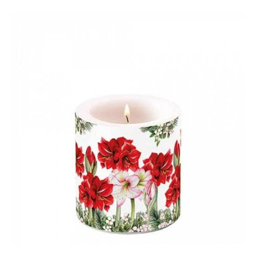 AMB.39220275 Blooming amaryllis white átvilágítós gyertya 8x7,5cm 142289669