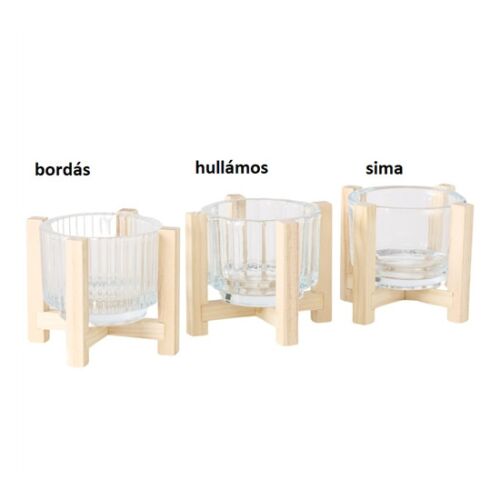 B.G.2053992 Üveg mécsestartó favázon, 12x12x9,5cm, Mataro 142289740