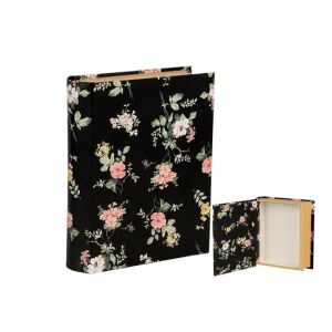 CLEEF.66013Z Rózsás karton könyvdoboz 17x45x5cm, fekete 142289762 - Művészet & Hobbi