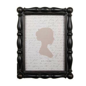 CLEEF.2F1304 Fekete balusztrádos képkeret 15x2x19/10x15cm, műanyag 142289782 - Képkeret