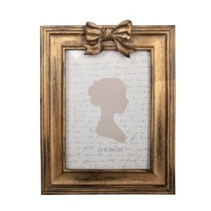 CLEEF.2F1345 Antik arany színű masnis képkeret 19x3x25/13x18cm, műanyag 142289783 - Képkeret