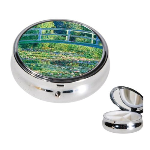 FRI.19966 Gyógyszeres fémdoboz 3 fakkos 6x2,1cm, Monet: Híd a tavirózsák felett 142289791