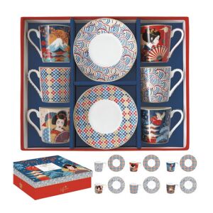 R2S.126TOKY Porcelán eszpresszócsésze+alj 6 személyes, 100ml, dobozban, Coffee Mania, Tokyo 142289802 - Tálalás