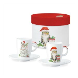 PPD.362902850 Porcelán eszpresszócsésze+alj 75ml,2 személyes, dobozban, Fridolin &amp; Kitty 142289825 - Tálalás