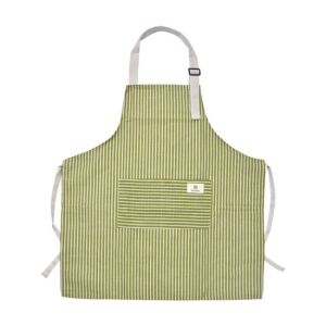 CLEEF.KT041.036GR Csíkos kötény 65x70cm, zöld, polyester 142289909 - Kötény