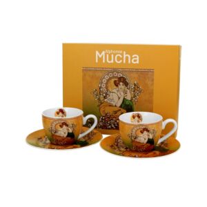 D.G.59441 Porceláncsésze+alj,110ml dobozban, 2 személyes, Mucha:Topáz 142289931 - Tálalás