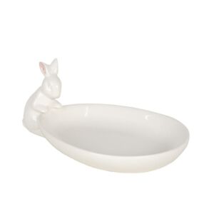 CLEEF.6CE1118 Kerámia ováltál nyuszival, 20x13x8cm 142289936 - Tál