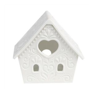 CLEEF.6CE1740 Fehér házikó mécsestartó, 7x8x9cm, kerámia 142289958 - Mécsestartó