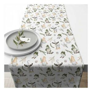AMB.36620190 Forest gnomes white asztali futó 40x150cm, 100% pamut 142289981 - Party kellék