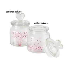 B.G.2055430 Üveg bonbonier szivecskés, 11x15,8cm, 700ml, Sherine 142289982 - Konyha & Étkezés