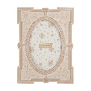 CLEEF.2F1368S Antik pink rózsás képkeret 15x2x21/10x15cm, műanyag 142290016 - Képkeret