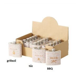 B.G.2055306 BBQ laposüveg 170ml, fém (rozsdamentes acél), textil bevonattal, 3x11x9,8cm 142290040 - Flaska