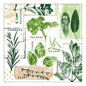 AMB.13319635 Herb prints white papírszalvéta 33x33cm, 20db-os 142290094 - Szalvéta