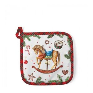 AMB.36520040 Classic rocking horse white edényalátét 20x20cm, 100% pamut 142290099 - Konyha & Étkezés