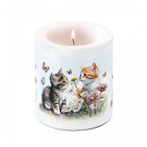 AMB.19319355 Kittens in flower field átvilágítós gyertya 10x10cm 142290106 - Gyertya