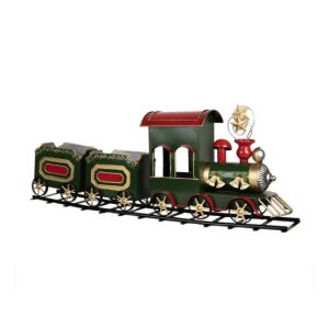 CLEEF.5Y1309 Zöld karácsonyi fémvonat, 77x15x31cm 142290167 - Karácsony