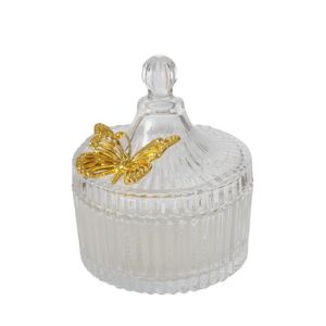 B.G.2056534 Üveg tárolótégely 12x10cm, pillangóval, Farfalla 142290190 - Konyha & Étkezés