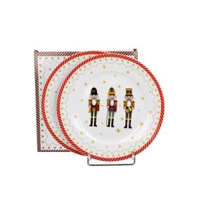 D.G.51322 Porcelán desszerttányér szett, 2db-os, 19cm, dobozban, Christmas Nutcracker 142290217 - Tányér