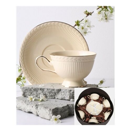 Veroni Hillary porcelán csésze + alj 220 ml (6 személyes, díszdobozos szett) 142290247