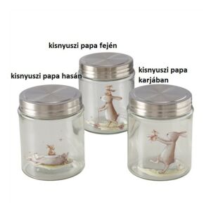 B.G.2055986 Üveg konyhai tároló fémtetővel, 12x10cm, 625ml, Bunny 142290325 - Konyha & Étkezés
