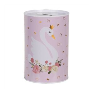 CLEEF.6BL0165 Persely fémdoboz 10x15cm, koronás hattyú 142290390 - Persely