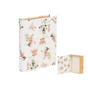 CLEEF.66013W Rózsás karton könyvdoboz 17x45x5cm, fehér 142290421 - Művészet & Hobbi