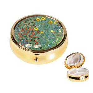 FRI.19924 Gyógyszeres fémdoboz 3 fakkos 6x2,1cm, Klimt: Kert napraforgókkal 142290420 - Otthoni betegápolás