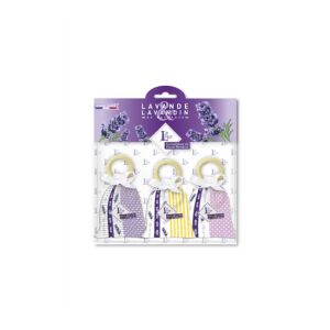 LAV.LHP6ACP Levendulával töltött Provence zsák 18g, fakarikával, 3 db-os szett 142290423 - Illatosító