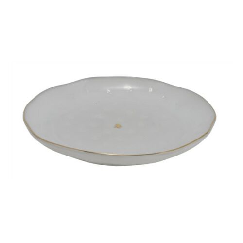 Geh.22402184 Fenyős porcelántányér fehér, kis arany fenyővel, 19,5x19,5x2cm 142290507