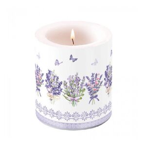 AMB.19319735 Lovely lavender white átvilágítós gyertya 10x10cm 142290925 - Gyertya
